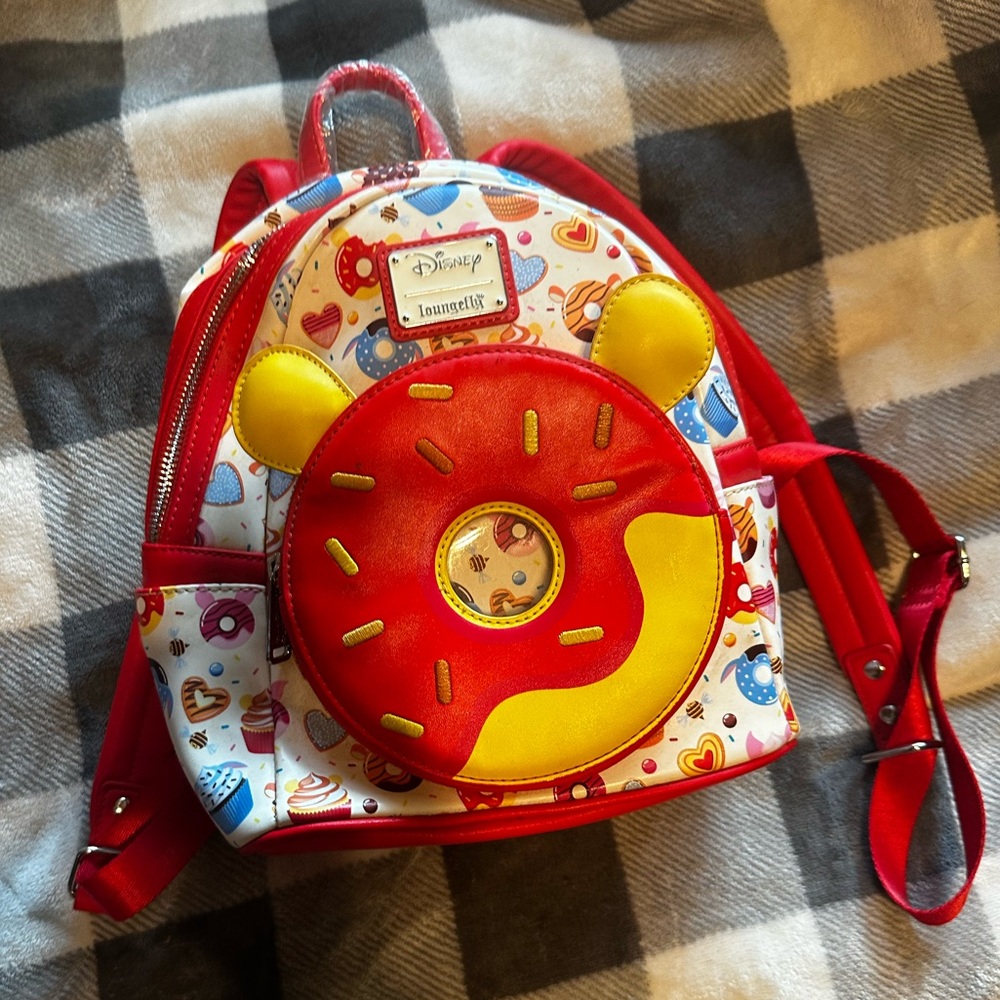Disney Loungefly Poohnut Backpack - Red and Yellow